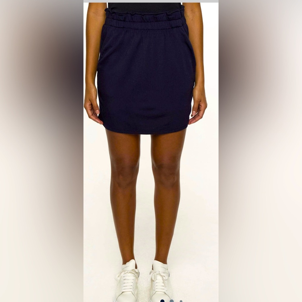 Bleusalt navy blue-paper bag skirt